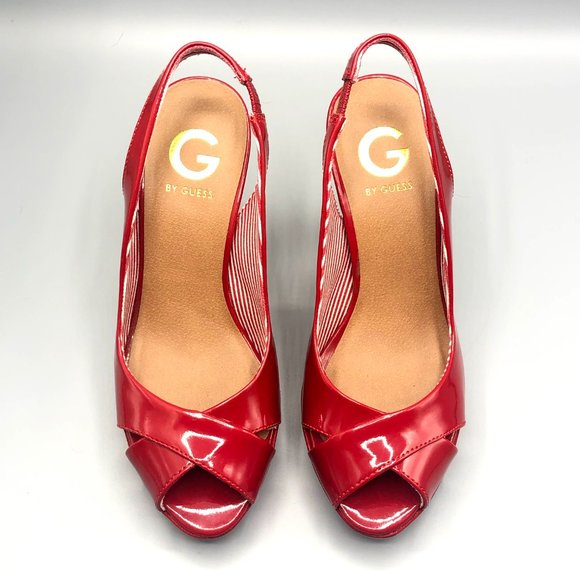 G by Guess Missie Red Leather Heels Size 7M - Picture 13 of 15